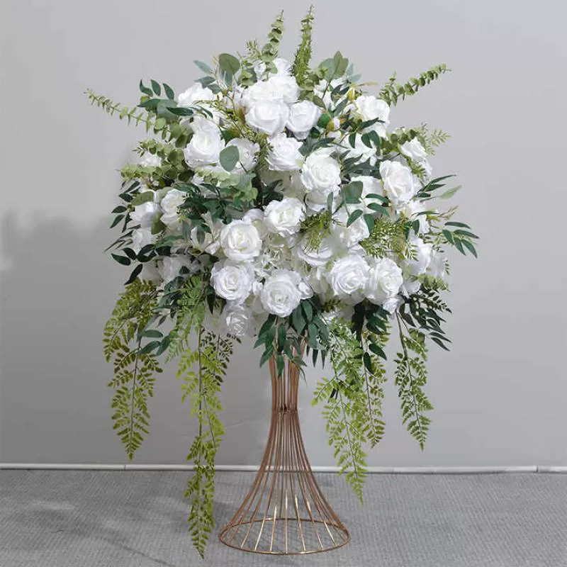 Wedding Artificial Flowers Ball Wedding Centerpiece Table Runner Silk Rose Artificial Flower Ball