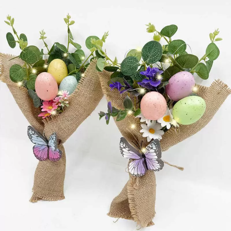 Spring Planting 2025 Easter Flower Bouquet DIY Home Decorations for Easter DAY Easter Egg Bouquet