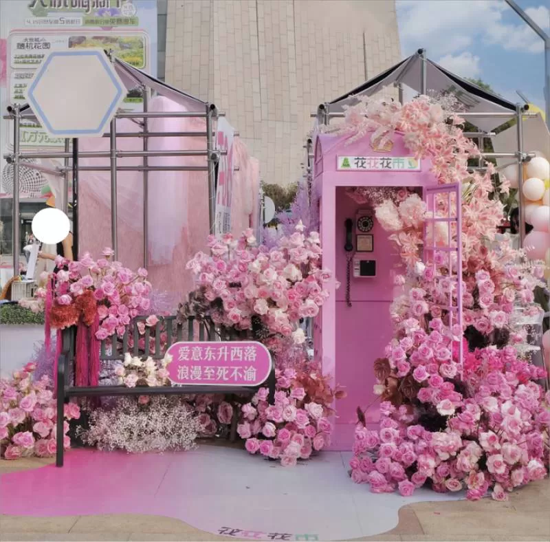 Customized Pink British Telephone Booths Decoration for Wedding Outdoor London Telephone Booth