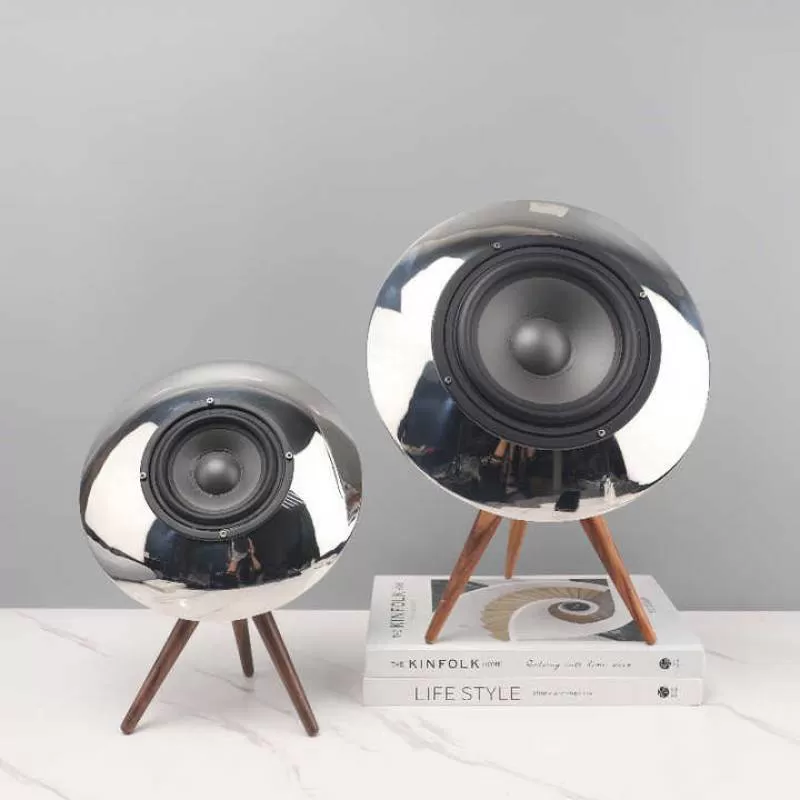 Creative Silver Metal Three Feet Bluetooth Sound Subwoofer Ornaments Living Room Bedroom Hotel Nordic Home Decor