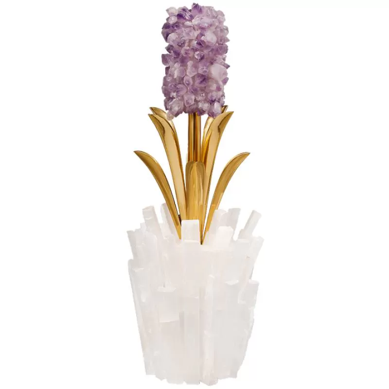 Natural Purple Crystal Stone Decorations Flowers European Style Home Decor for Living Room
