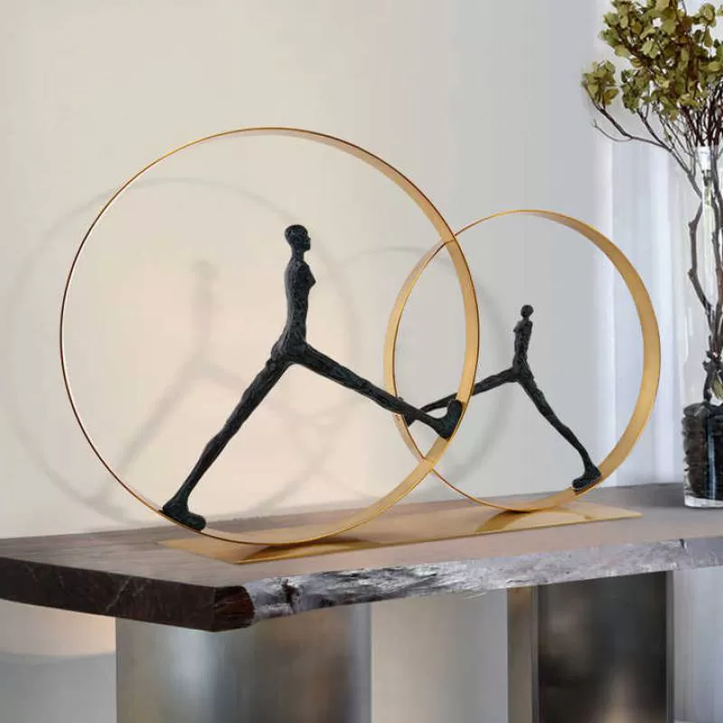 Nordic Creative Home Furnishing Wine Cabinet Decor Living Room Simple Iron Characters Ornament