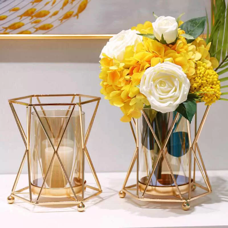 Contemporary Cheap Dried Flowers Pots Centerpieces Custom Unique Minimalist Deco Iron Vases