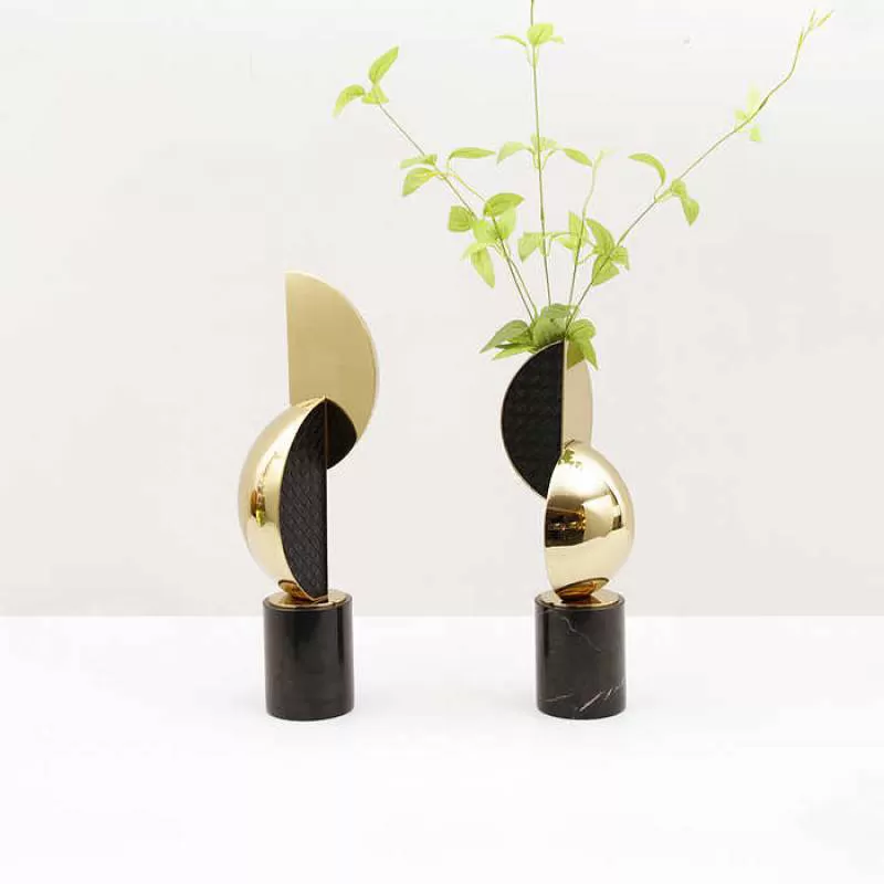 Modern Home Ornament Stainless Steel Vase Floral Soft Furnishings Living Room Art Decoration