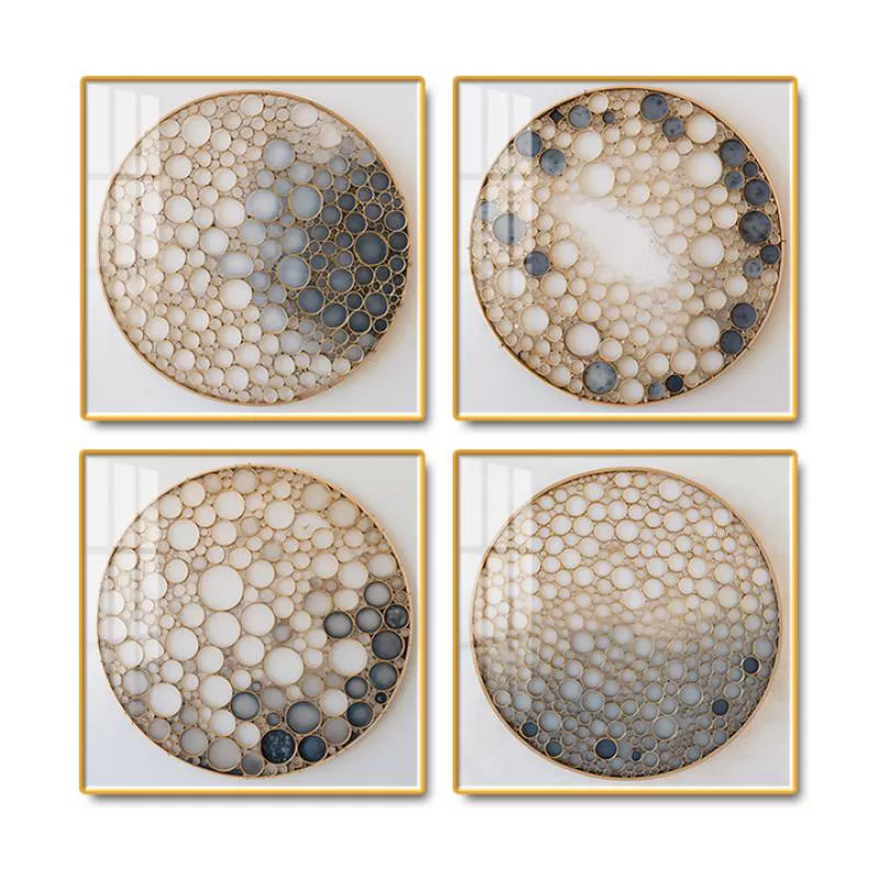 Transcendent Abstract Crystal Porcelain Painting, Serving As a Decorative Highlight in the Hotel Lobby
