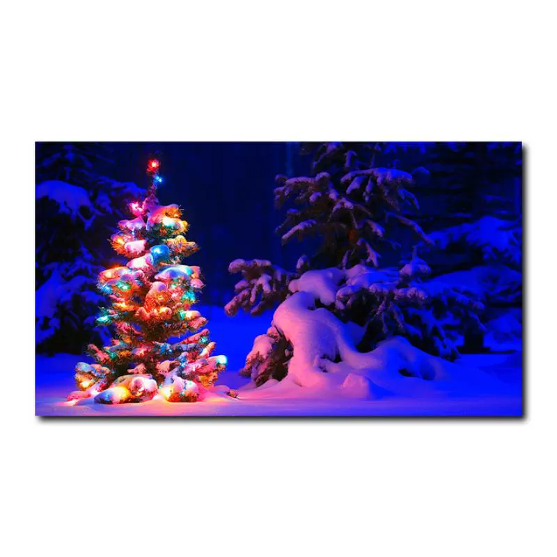 Hot Sale Printed Canvas Painting Christmas Tree Holiday Decoration Hanging Picture Christmas Home Decorations