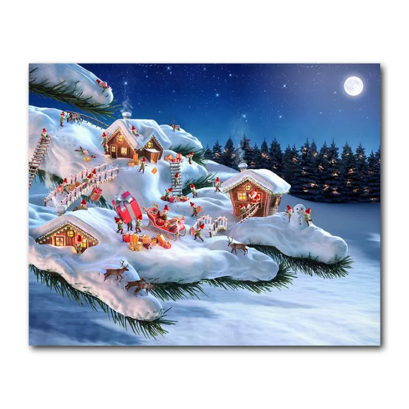 Wholesale Printed Canvas Painting Christmas Gift Holiday Decoration Christmas Decorations