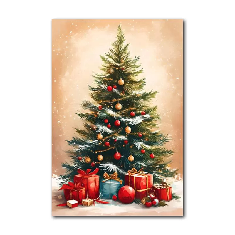 2024 Hot Sale New Painted Canvas Painting  Christmas Tree  Holiday Decoration Hanging Picture Christmas Decorations