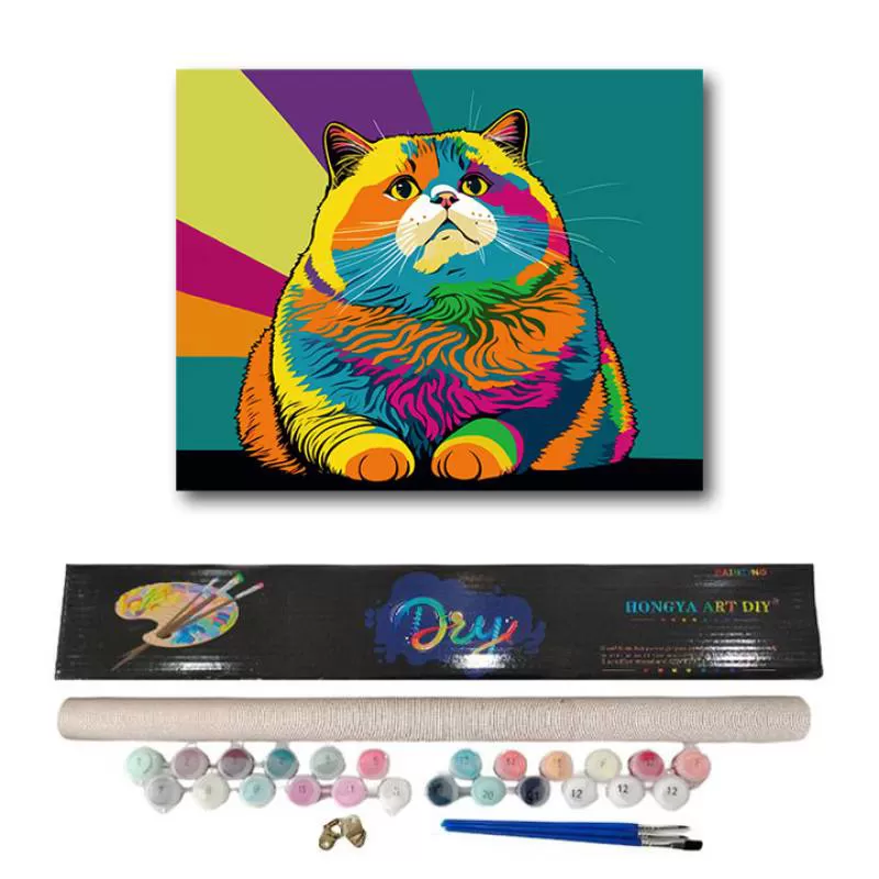 High Quality Cartoon Cat Painting by Numbers Set Painting by Number Custom Photo for Children