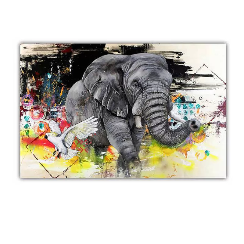Watercolor Style Animal Canvas Paintings of Landscape Picture Spray Painting Wall Arts Painting for Living Room