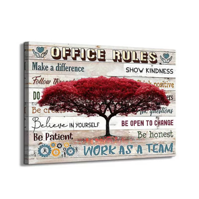 Motivational Words Landscape Picture Still Life Wall Art  Decoration Red Tree Scenery Canvas Painting  for Decoration