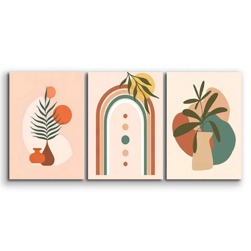 Wholesale Price Luxury  Landscape Painting Canvas Painting Triple Picture Wall Decoration Painting