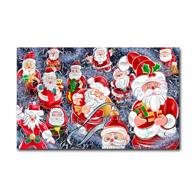 2024 Hot Sale New Painted Canvas Painting Father Christmas  Holiday Decoration Hanging Picture Christmas Decorations
