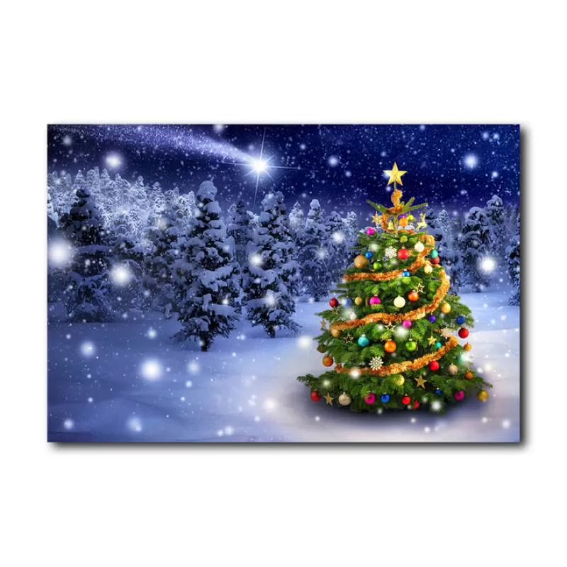 2024 Hot Sale New Canvas Painting Santa Tree Christmas Gift Holiday Decoration Hanging Picture Christmas Decorations