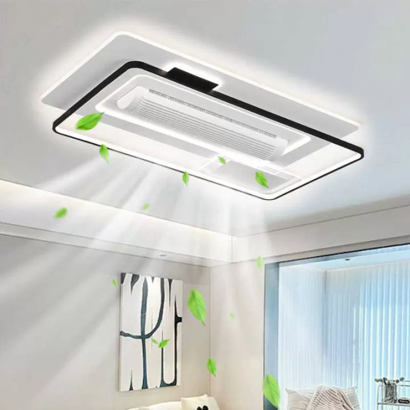 Hotel Bedroom Decorative Recessed Smart Bladeless Ceiling Fan With Light and Remote