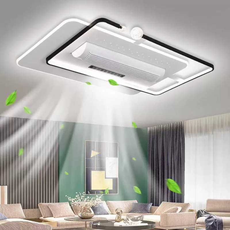 New Design Hotel Bedroom Decorative Recessed Smart Bladeless Fan Light With Remote Control
