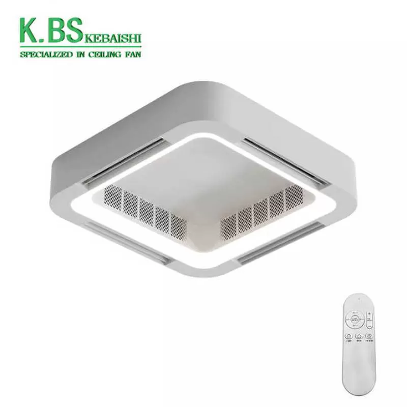In Stock Flush Mount Intelligent App Remote Control Bladeless LED Ceiling Fan With Light