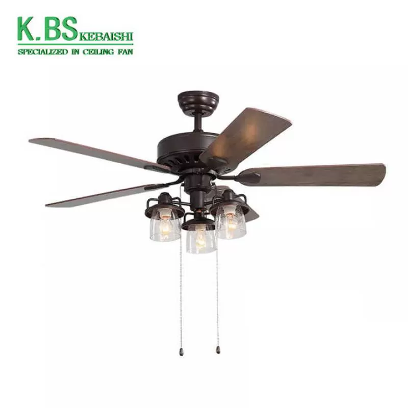 Farmhouse Living Room 52 Inch Classic Home Ceiling Fan With Led Light Remote Control