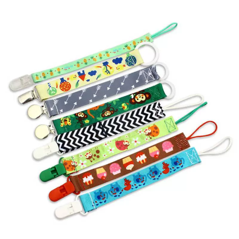 2024 Baby Chain Ribbon Dummy Holder Soother Pacifier Clips