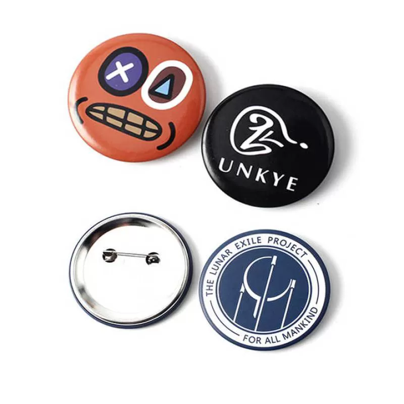Factory Wholesale Round Tinplate Badge Buttons Custom Sublimation Needle Back Magnetic Brooch Button Badges