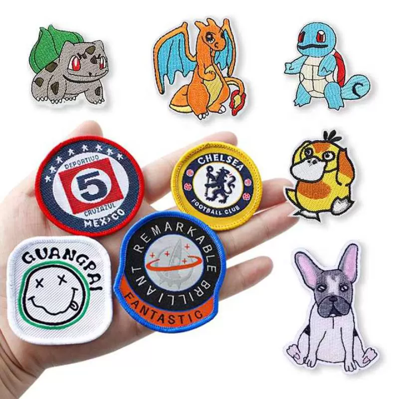 Custom Hat Anime Embroidered Letter Rubber Pvc Woven Iron on Embroidery Patch
