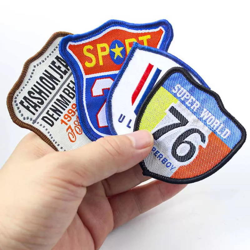 Custom Logo 3D Embroidery Badge Sew on Embroidered Woven Patches for Clothing