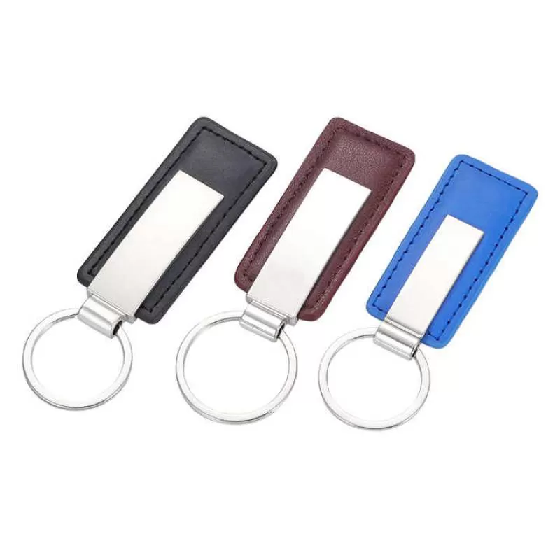 Factory Wholesale Custom Embossed Logo Laser Engraving Metal Luxury Leather Keychain