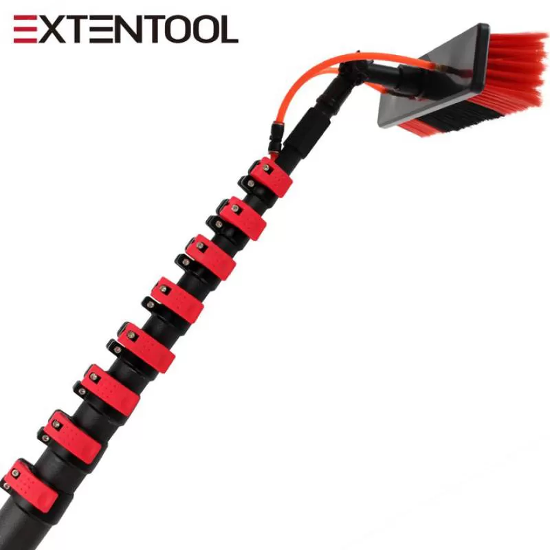 Extentool High Rise Window Cleaning Poles Glass Cleaning Kit Long Handle Cleaning Brush