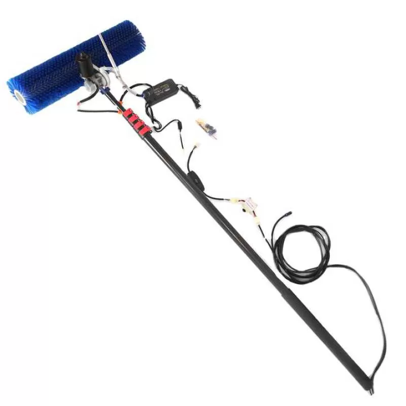 Extentool 5.5m Photovoltaic Solar Panel Roller Cleaning Rotating Brush Robot With Telescopic Pole