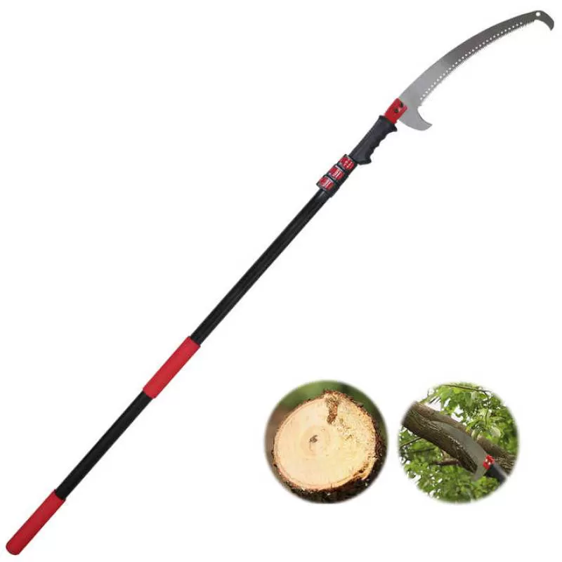 Extentool Telescopic Garden Tools in Pole Pruner Saw With Fiberglass Adjustable Long Reach Pole for Pruning