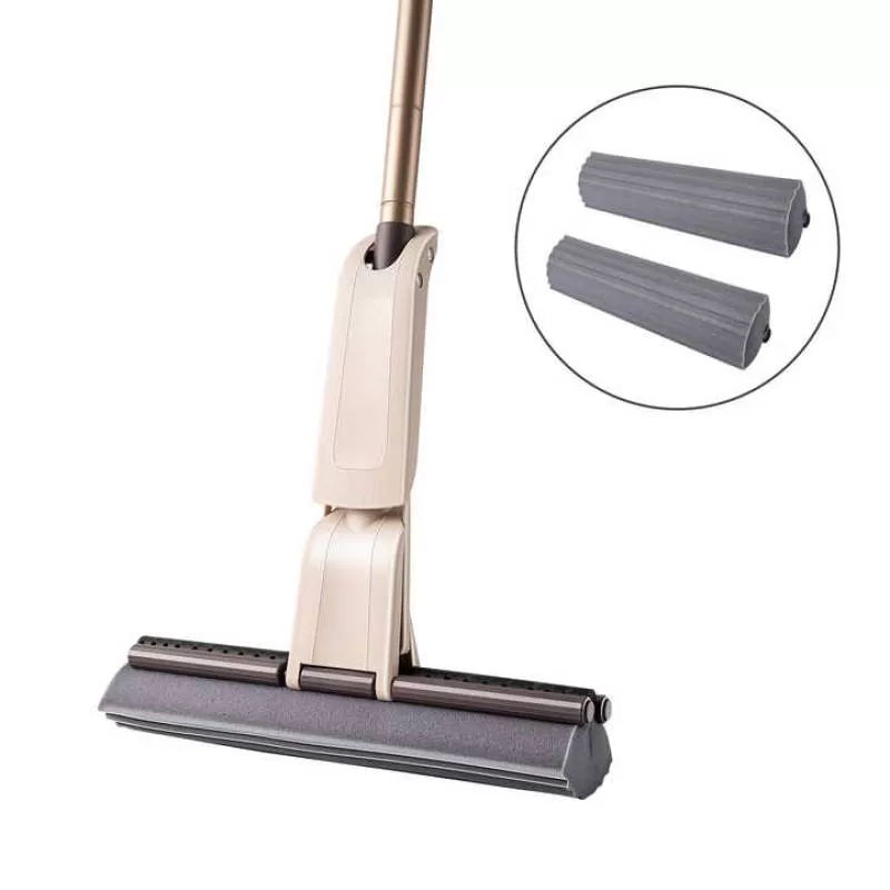 Jesun Easy Telescopic Handle Self Squeeze Wring Cleaning Double Roller PVA Materials Sponge Mop for Floor