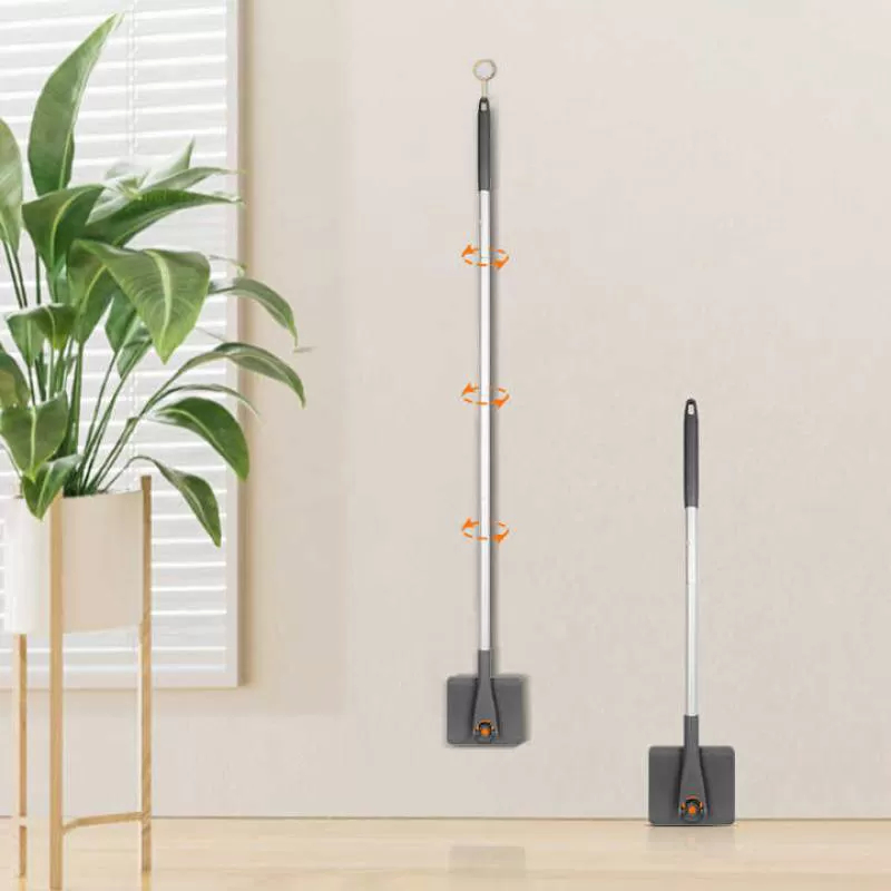 Jesun Long Handle Baseboard Cleaner Tool With Reusable Pads Chenille Microfiber Mop Pads for Wall & Baseboard Cleaner