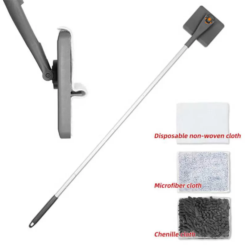 Jesun Microfiber Baseboard Cleaner Mop with 48" Adjustable Long Handle Baseboard Molding Tool for Window Skirting Board Ceiling
