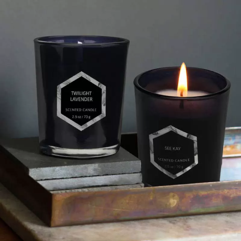 Mescente Luxury Oem Black Jars Masculine Scented Candles for Men with Lid and Gift Packaging Box