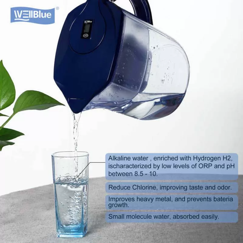 Premium Alkaline Water Filter Pitcher 3.8L Activated Carbon Filter BPA Free Healthy Clean Toxin-Free Mineralized Alkaline