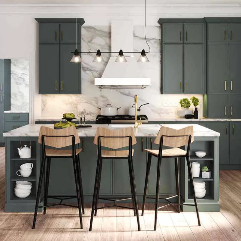 Home Improvement Kitchen Cupboard White PET Lacquer High Glossy Kitchen Cabinet Design