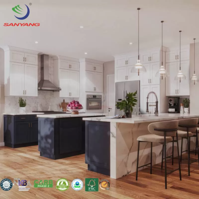 Complete Home Furniture Ready to Assemble Shaker Cabinet Kitchens Contemporary Custom Luxury Apartment Blue Kitchen Cabinets