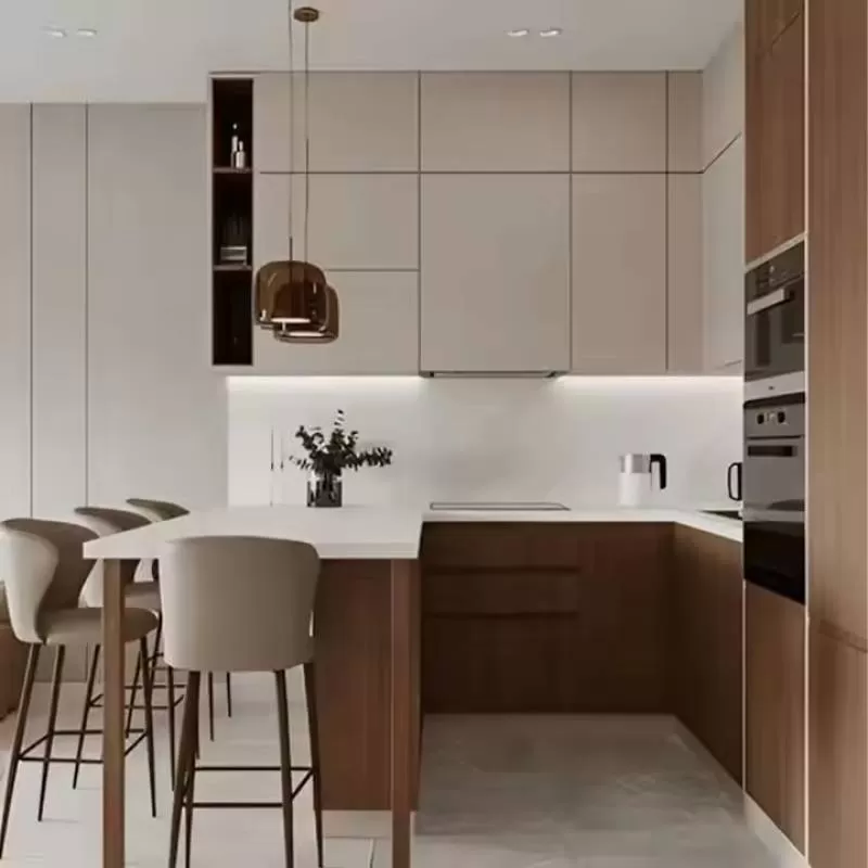 Vietnam RTA Modern Kitchen Cabinet Island Set Solid Wood American Shaker Style PVC for Apartment Ready-to-Assemble Furniture
