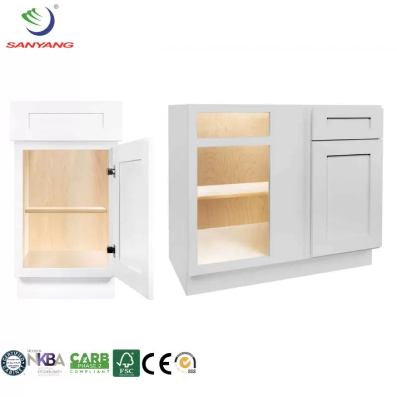 Thailand Kitchen Cabinets Factory Modern Designs Affordable RTA Flat Pack American Standard White Wood Kitchen Cabinets Set
