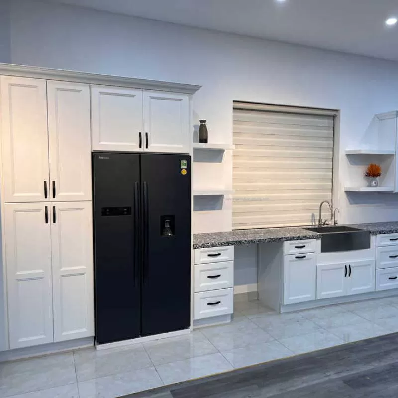 Factory Wholesale Shaker White Shaker Grey Solid Wood Kitchen Cabinets Modern Kitchen Furniture American Kitchen Cabinet Set