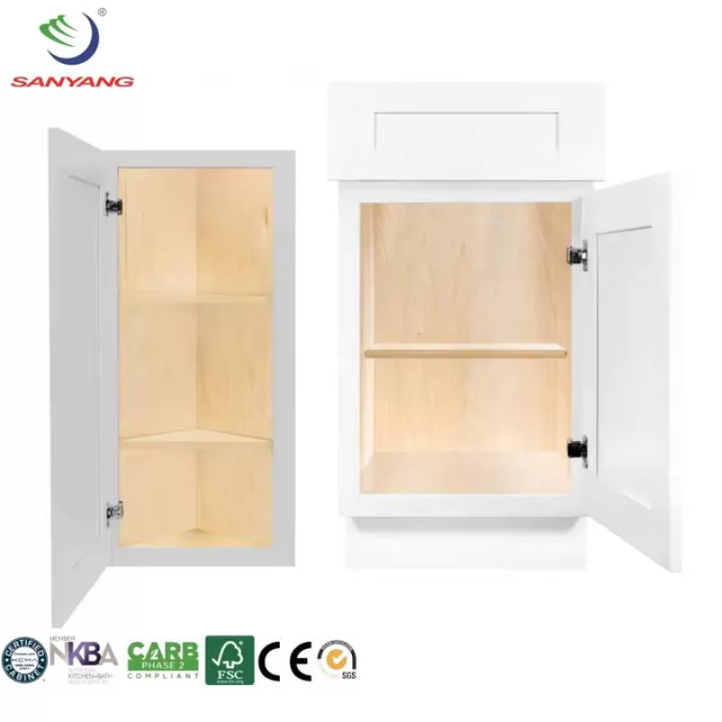 Modern American Style White Modular Kitchen Cupboard Ready-Made Kitchen Cabinets with Accessory for Small Kitchen Factory