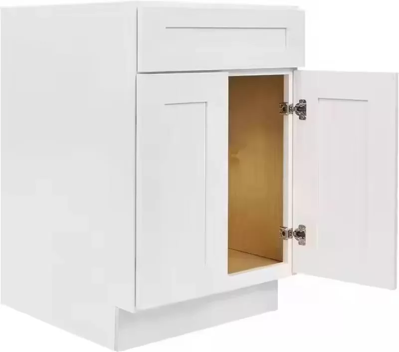 California Modern Storage Wooden Cabinet for Kitchen Apartment Home Furniture Solid Wood Design Stainless Steel Countertop Sink