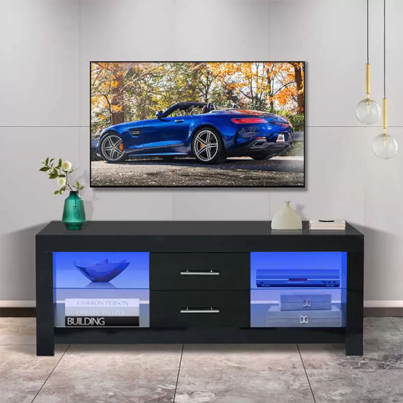 Modern Luxury Sleek Design Wooden TV Cabinet Contemporary Home Furniture with Ample Storage Space  TV Rack Panel Wood Style