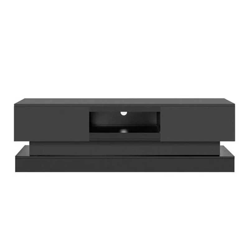 Modern Wooden Home Furniture LED & Outlet Entertainment Center TV Stand Cabinet Exclusive Storage Living Room Panel Wood Styles