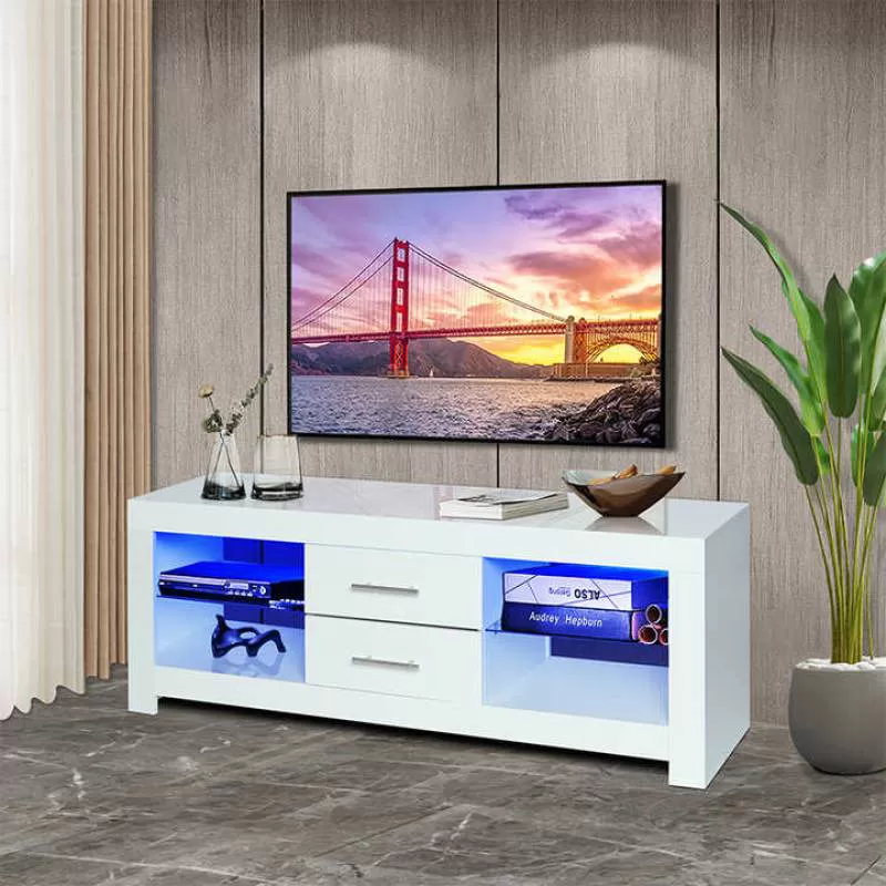 Modern Luxury Sleek Design Wooden TV Cabinet Contemporary Home Furniture with Ample Storage Space or TV Rack Panel Wood Styles