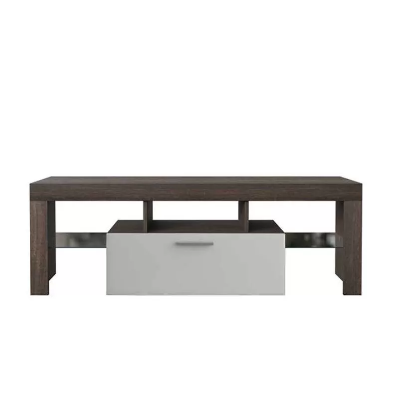 Modern Wooden Entertainment Center TV Stand Cabinet with LED & Outlet Exclusive Home Furniture for Living Room or Hotels