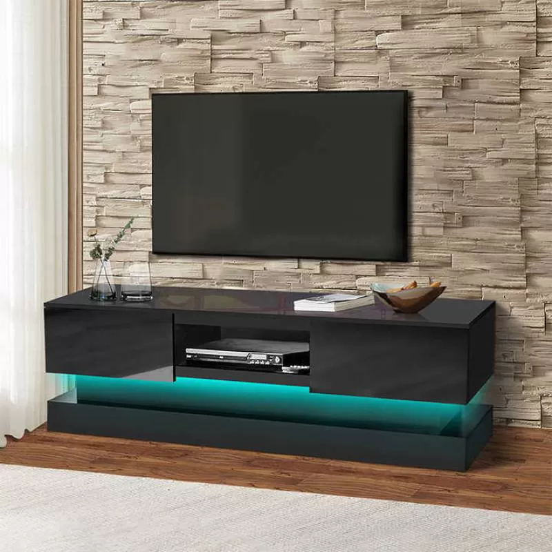 China Factory Direct Luxury LED Modern TV Stand Cabinet High Gloss Nordic Design Style Home Office Hotel Bedroom Storage