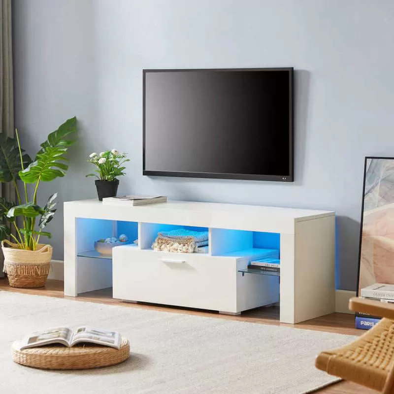 RTA Wholesale Anti-Scratch Melamine Surface Particle Board TV Stand Cabinet Living Room Furniture of High Quality for Home Use