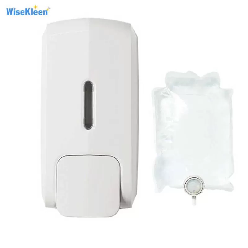 Wisekleen PP ABS Hotel 1500ML Disposable Sachet Commercial Manual Spray Liquid Soap Dispenser Wall Mount Hand Soap Dispenser