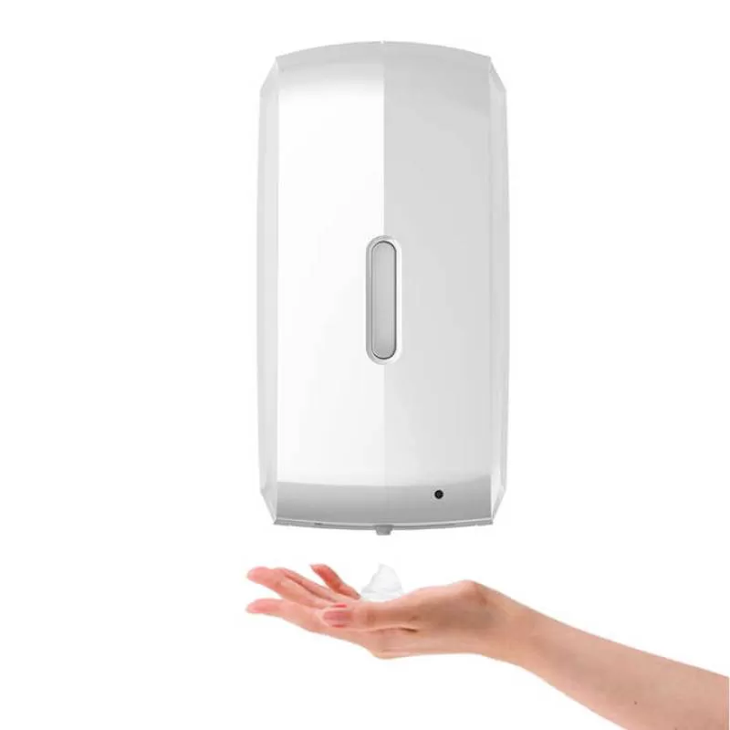 Hot Sale Classics Luxury Hotel Bathroom White Single Touchless Wall Mount 1000ml Plastic Sensor Foam Automatic Soap Dispenser